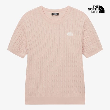 W'S CABLE S/S SWEATER SOFT PINK NT7AS31A
