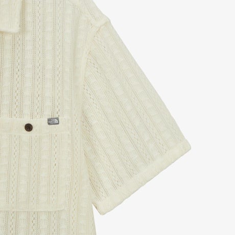M'S CROCHET S/S SHIRTS CREAM NH8SS08A