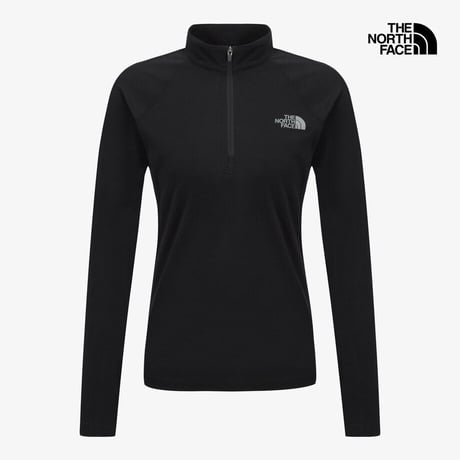 W'S RISCO L/S ZIP TEE BLACK NT7LR84A