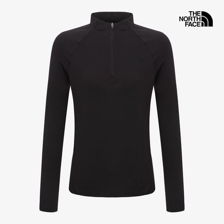 W'S ASCEND L/S ZIP TEE BLACK NT7LR31B