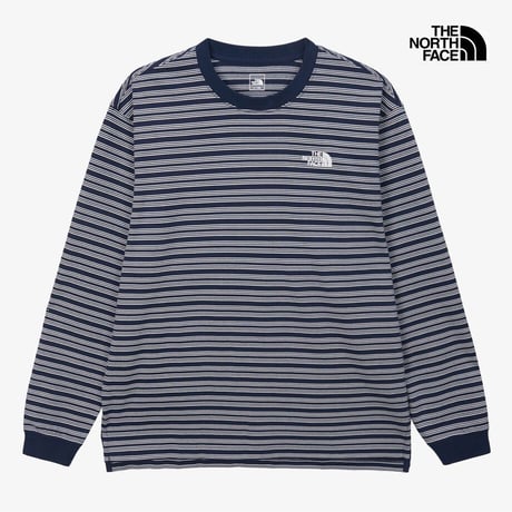 M'S OVERPECK STRIPE L/S R/TEE NAVY NT7TS52A