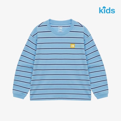K'S GLEN STRIPE L/S R/TEE SKY BLUE NT7TR04T