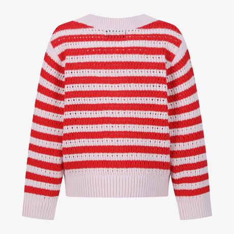 K'S STRIPE CARDIGAN INDIAN PINK NJ5SS01T