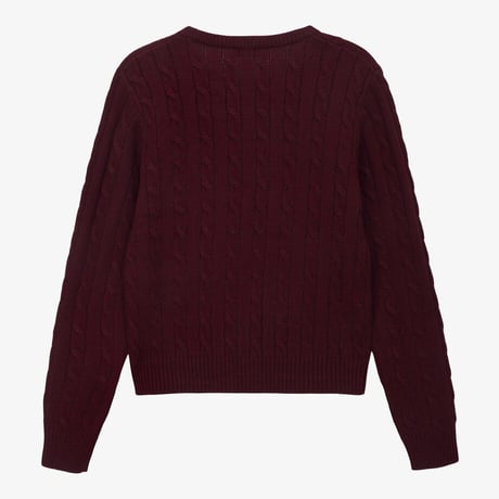 W'S CABLE SWEATER WINE NT7AS82C