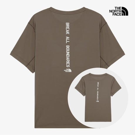 TNF RUN S/S R/TEE BEIGE BROWN NT7UR19D