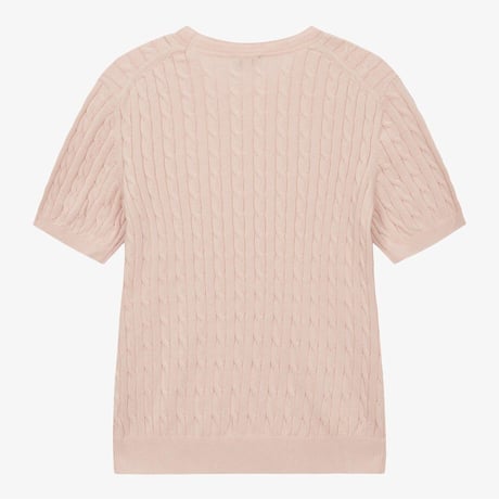 W'S CABLE S/S SWEATER SOFT PINK NT7AS31A