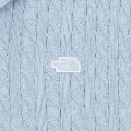 M'S CABLE S/S POLO SWEATER ICE BLUE NT7AS00B