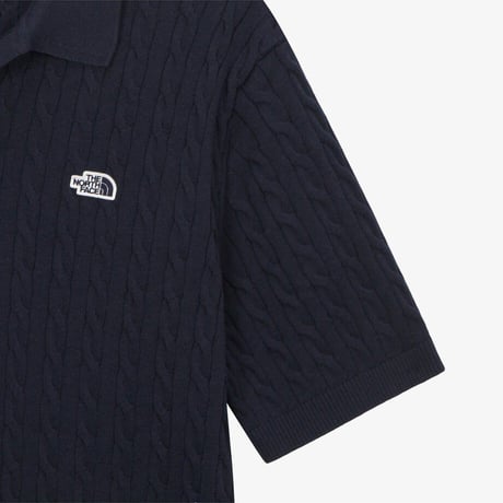 M'S CABLE S/S POLO SWEATER NAVY NT7AS00C