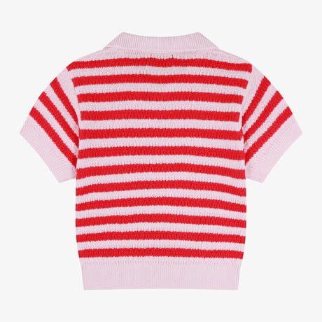 K'S STRIPE POLO INDIAN PINK NT7PS01T