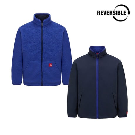 M TNF RED BOX REVERSIBLE FLEECE JACKET DARK NAVY NJ4FS29B