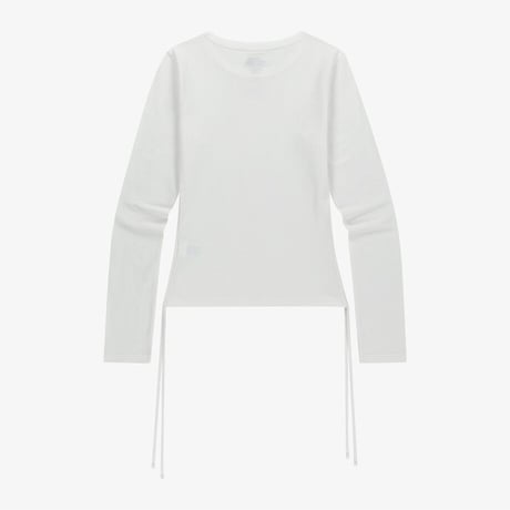 W'S SHIRRING L/S R/TEE OFF WHITE NT7TR80K