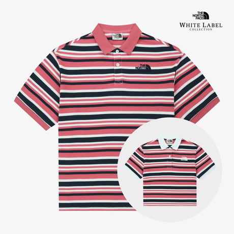 STRIPE S/S POLO PINK NT7PR03L