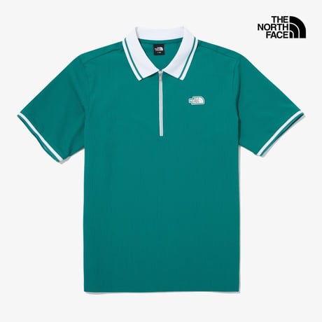 M'S ICE FIELD S/S ZIP UP POLO GREEN NT7PQ07C
