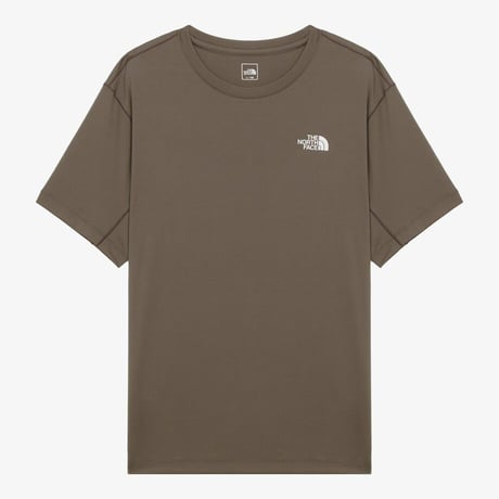TNF RUN S/S R/TEE BEIGE BROWN NT7UR19D