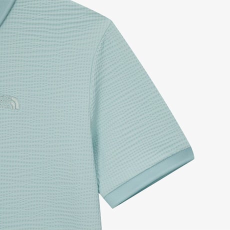 W'S WAFFLE S/S POLO PASTEL TURQUOISE NT7PS43B