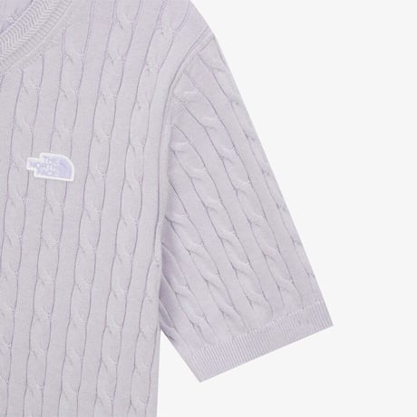W'S CABLE S/S SWEATER LILAC NT7AS31B