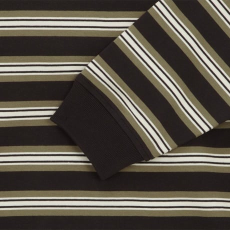 M'S EASYON STRIPE L/S R/TEE BLACK NT7TR56A