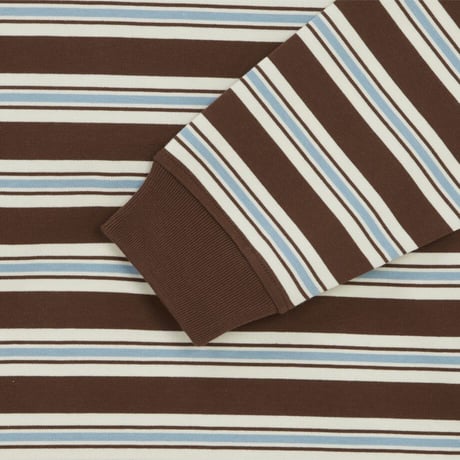 M'S EASYON STRIPE L/S R/TEE BRICK NT7TR56B