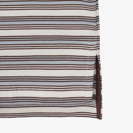 M'S OVERPECK STRIPE L/S R/TEE DARK BROWN NT7TS52B