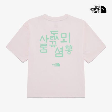 W'S TNF HANGEUL S/S R/TEE LIGHT PINK NT7UR42D