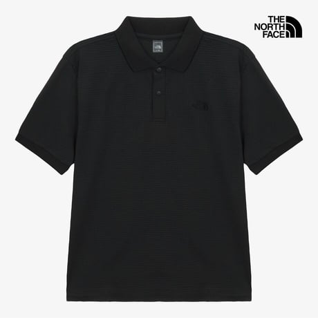 M'S WAFFLE S/S POLO BLACK NT7PS13A