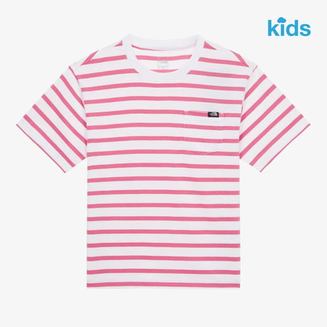 K'S GLEN STRIPE S/S R/TEE HOT PINK NT7UR01U