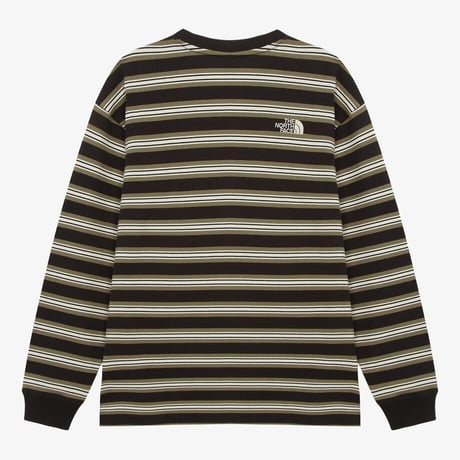 M'S EASYON STRIPE L/S R/TEE BLACK NT7TR56A