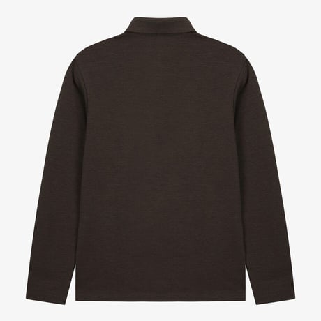 W'S COZY FLEX L/S POLO BLACK COFFEE NT7QS81A