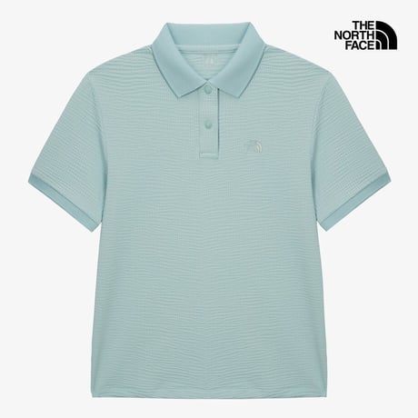 W'S WAFFLE S/S POLO PASTEL TURQUOISE NT7PS43B