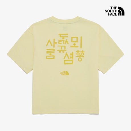 W'S TNF HANGEUL S/S R/TEE LIGHT YELLOW NT7UR42C