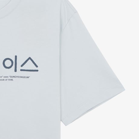 TNF HANGEUL S/S R/TEE LIGHT BLUE NT7UR59F