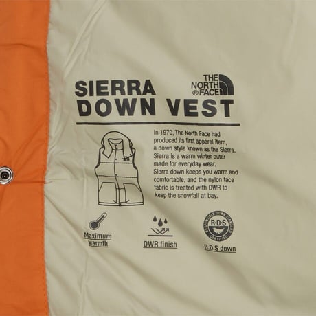 SIERRA DOWN VEST (RDS) ORANGE NV1DR60C