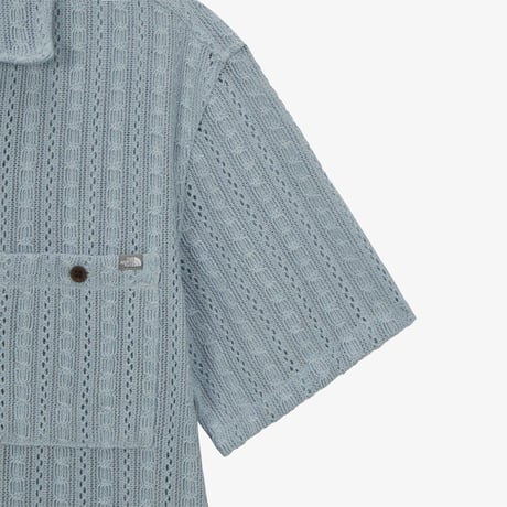 M'S CROCHET S/S SHIRTS GRAY NH8SS08B