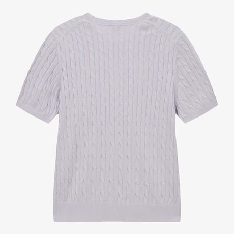W'S CABLE S/S SWEATER LILAC NT7AS31B