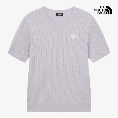 W'S CABLE S/S SWEATER LILAC NT7AS31B