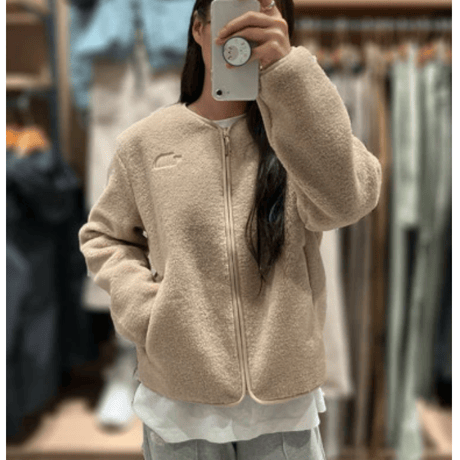 W'S CAMPER FLEECE CARDIGAN BEIGE