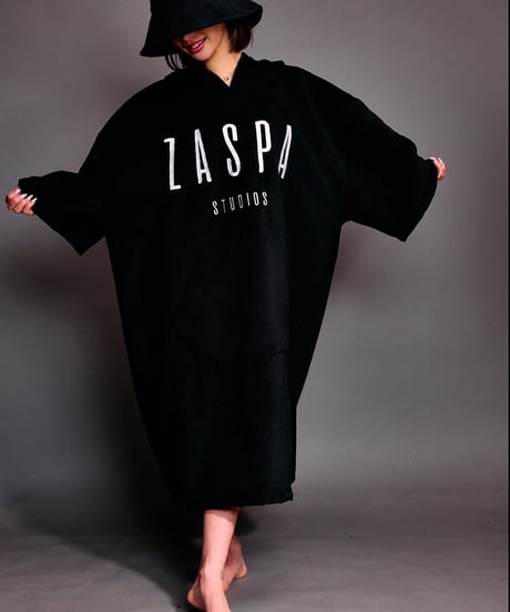 ZASPAstudios ユニセックス サウナポンチョフーディー #ブラック