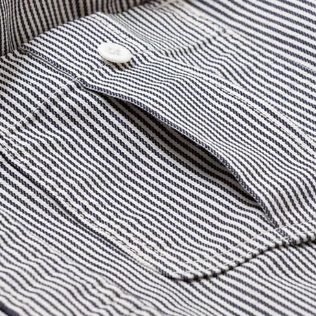 【Lee】MENS WORK SHIRTS(White×Blue)/メンズワーク半袖シャツ(ホワイト×ブルー)