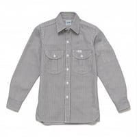 【Lee】MENS WORK SHIRTS(White×Blue)/メンズワーク長袖シャツ(ホワイト×ブルー)