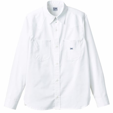 【Lee】WESTERN SHIRTS(White)/ユニセックス長袖シャツ(ホワイト)