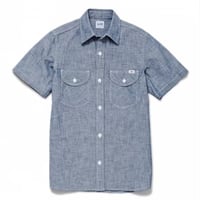 【Lee】MENS CHAMBRAY SHIRTS(Blue)/メンズシャンブレー半袖シャツ(ブルー)