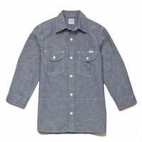 【Lee】MENS CHAMBRAY SHIRTS(Blue)/メンズシャンブレー七分袖シャツ(ブルー)
