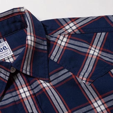 【Lee】LADIES WESTERN  CHECK SHIRTS(Blue)/レディースウエスタンチェック長袖シャツ(ブルー)
