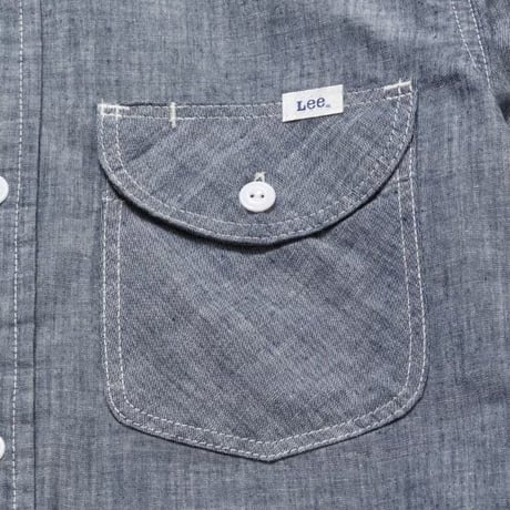 【Lee】MENS CHAMBRAY SHIRTS(Blue)/メンズシャンブレー長袖シャツ(ブルー)