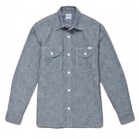 【Lee】LADIES CHAMBRAY SHIRTS(Blue)/レディースシャンブレー長袖シャツ(ブルー)