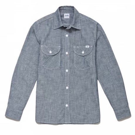【Lee】MENS CHAMBRAY SHIRTS(Blue)/メンズシャンブレー長袖シャツ(ブルー)