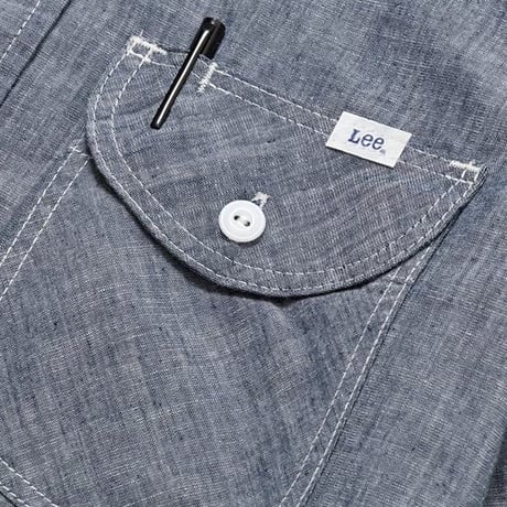 【Lee】MENS CHAMBRAY SHIRTS(Blue)/メンズシャンブレー長袖シャツ(ブルー)