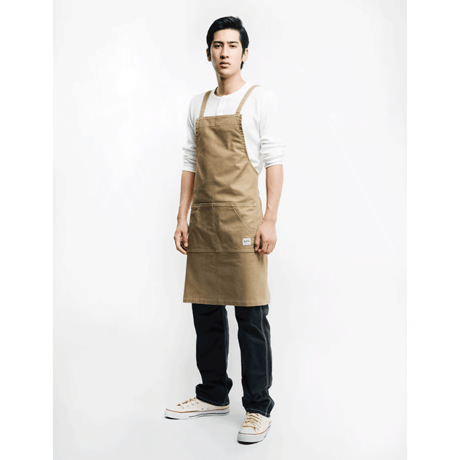 【Lee】BIB APRON(Camel)/胸当てエプロン(キャメル)