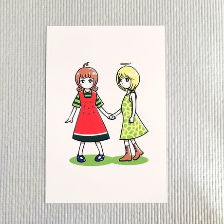 ポストカード「スイカとメロン」