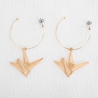 刺繍ピアス 京鶴